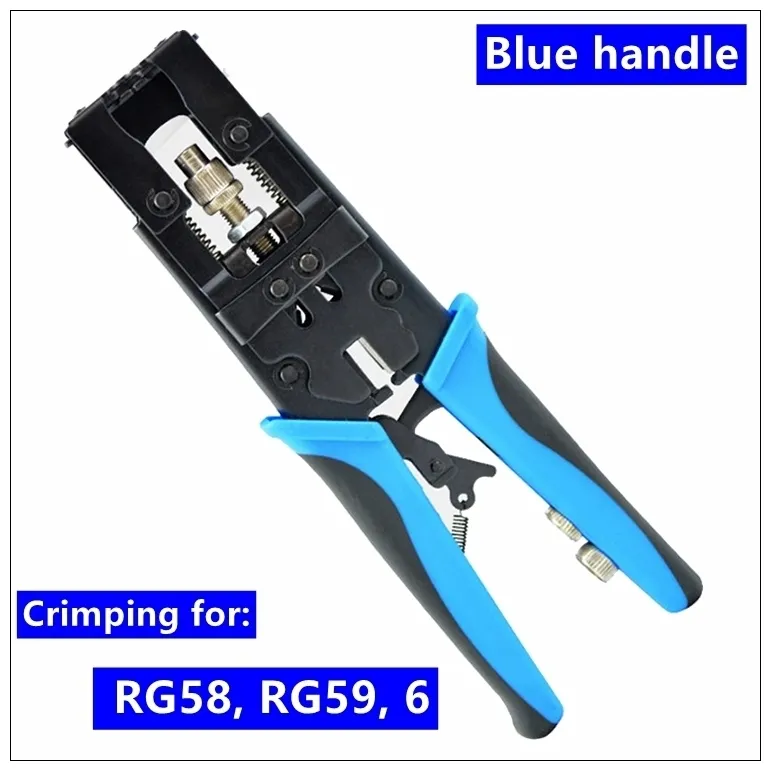 MXITA Connettore a compressione coassiale regolabile Pinza a crimpare Tagliafili per RG58 RG59 RG6 Connettore impermeabile F BNC RCA Y200321