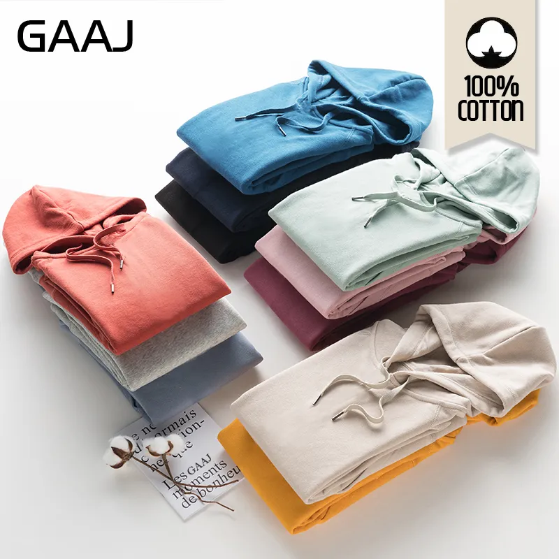 GAAJ 100 Cotton Men Hoodies Women High Quality Outerwear Man Autumn Spring Harajuku Hip Hop Casual Streetwear Brand Purple Pink C1117