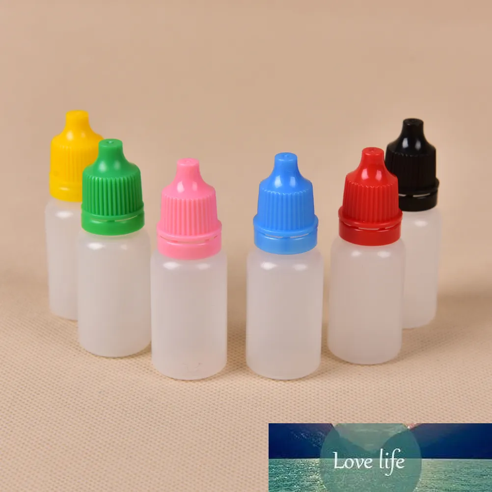 50 Stück 10 ml PE-Kunststoff-Tropfflasche mit langer Spitze, E-Flüssigkeits-Quetschflasche mit kindersicherem Verschluss, Lotionsbehälter mit 10 Trichtern