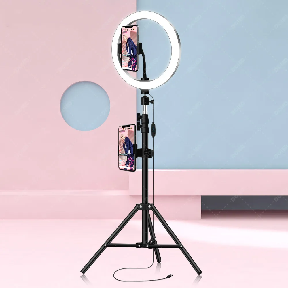 26cm Selfie Telefon Pierścień Światła z Statywu Okrągłe Światło do Light Streaming Photography Beauty Photo YouTube Tiktok Video Studio