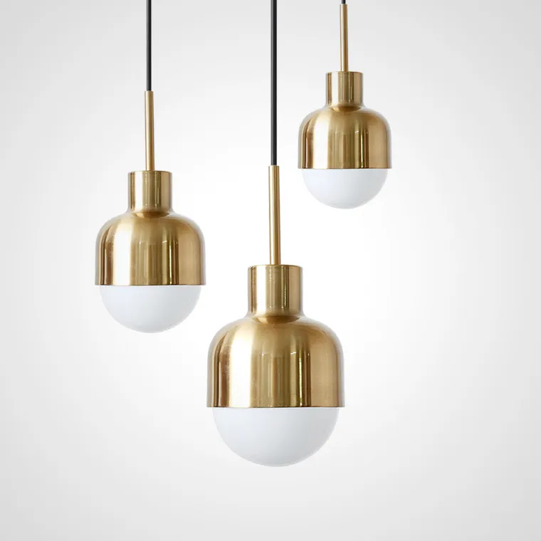 Modern Small Plated Gold Pendant Lamp Loft Industrial Pendant Lights Simple Bedroom Living Room Dining Room Light Fixture