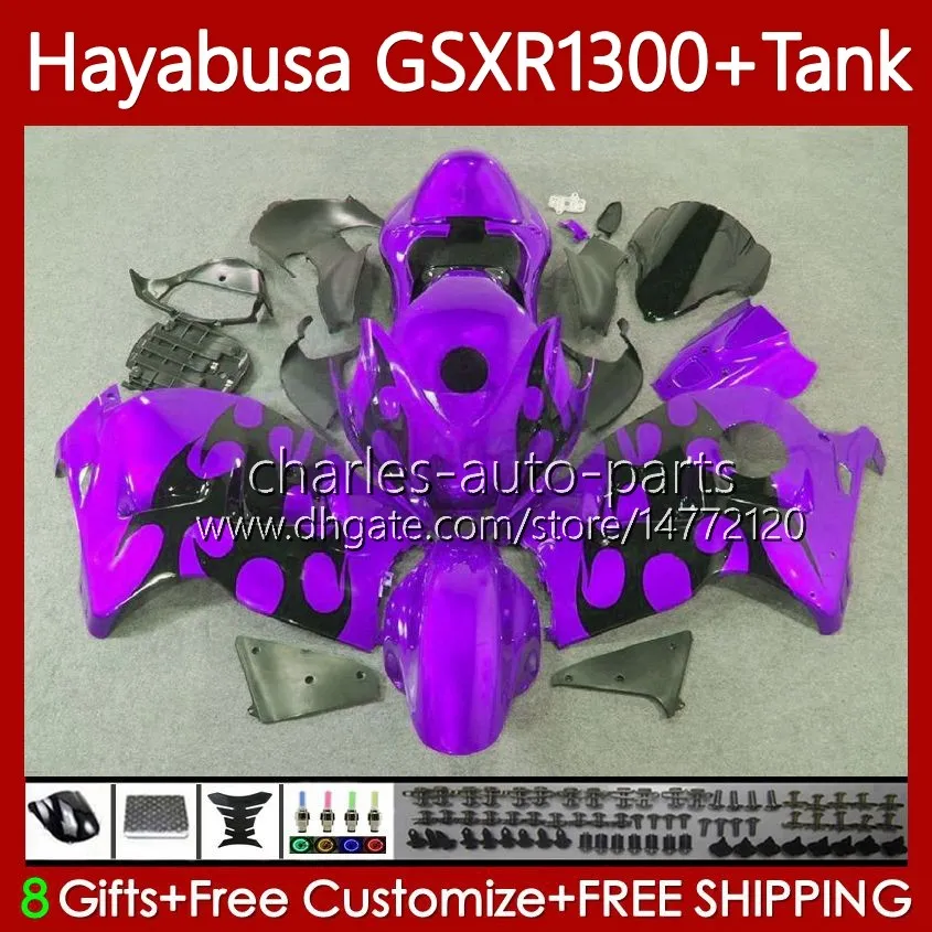 Hayabusa For SUZUKI GSXR 1300CC GSXR-1300 1300 CC 02 03 04 05 06 07 Purple&flames Body 74No.263 GSX-R1300 GSX R1300 96-07 GSXR1300 96 1996 1997 1998 1999 2000 2001 Fairings