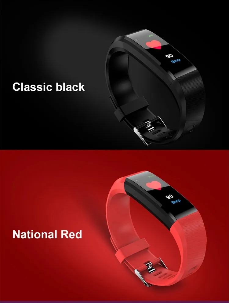 ID115 PLUS Smart Bracelet Watch Heart Rate Fitness Tracker ID115HR