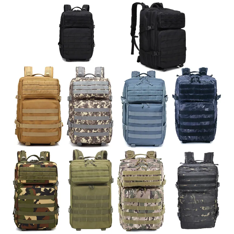 Oudoor Sports Waterproof Tactical Pack / Bag/ Rucksack / Knapsack / Assault Combat Camouflage Tactical Camo 45L Backpack NO11-0035