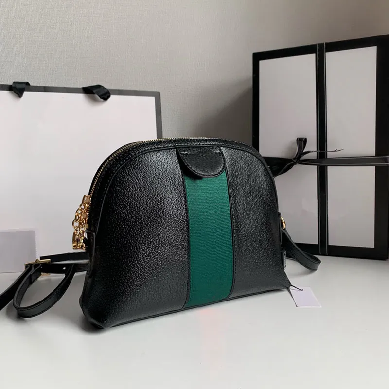 Luxury Shoulder Shell Bag Kvinnors Fashion Top Quality Designer Pigskin Korn Äkta Läder Messenger Bags Storlek 23.5 * 19 * 8cm