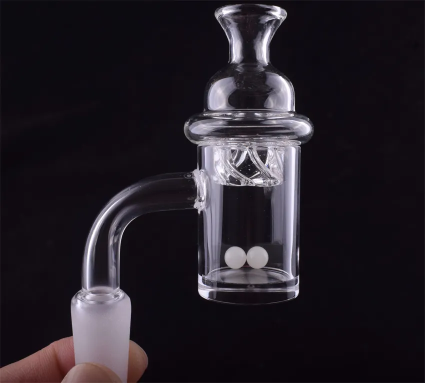 Short Neck Quartz Banger Carb Cap set 25mm chiodo al quarzo 14mm 18mm Maschio Femmina Terp Flat top Bangers per Dab Rigs Bong in vetro