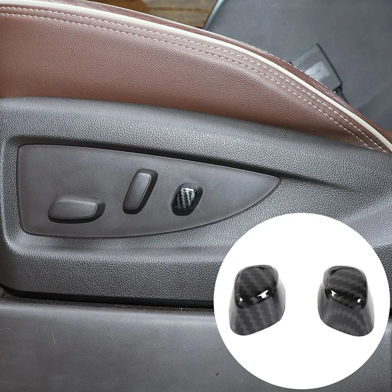 ABS Car Seat Lumbar Support Adjustment Button Cover Carbon Fiber For Chevrolet Silverado 2014-2018 Auto Interior Accessories