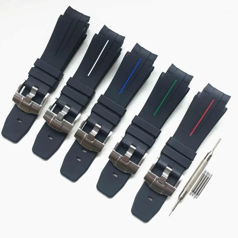 Watch Bands Rubber Strap Men's Accessories For Water Soft Dustproof High Quality Silicone Bracelet 21mm Black1