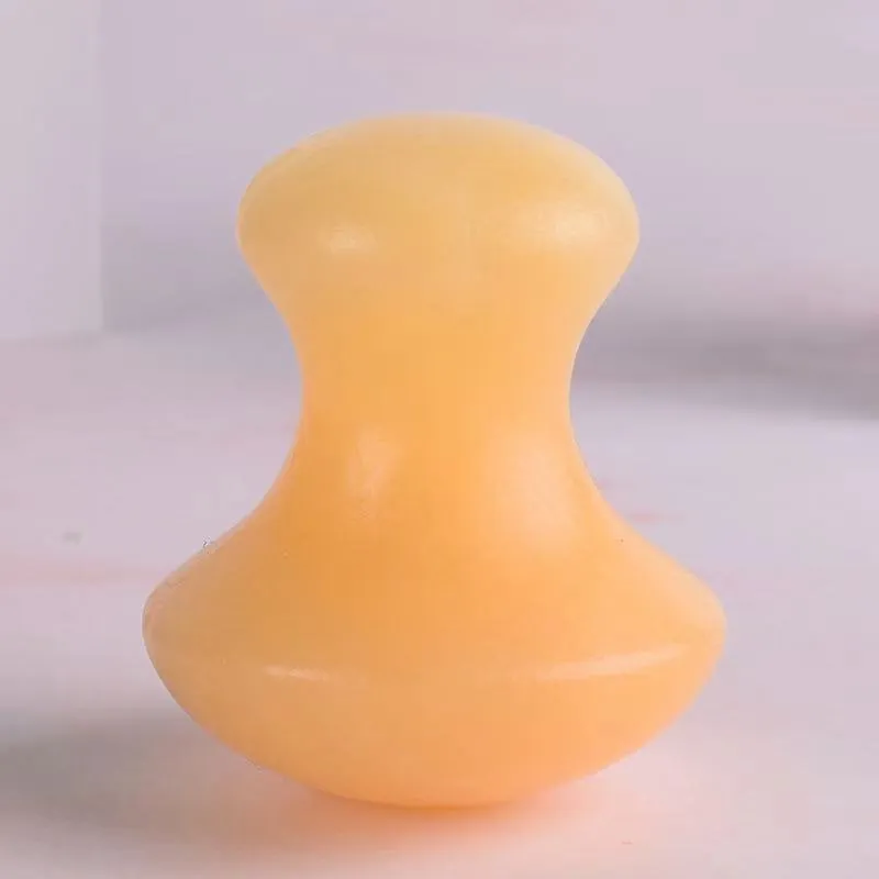 Mushroom GUA SHA Strumento Massager cinese tradizionale tradizionale originale giallo naturale giallo naturale di giada guasha massaager per la cura del collo della pelle bellezza