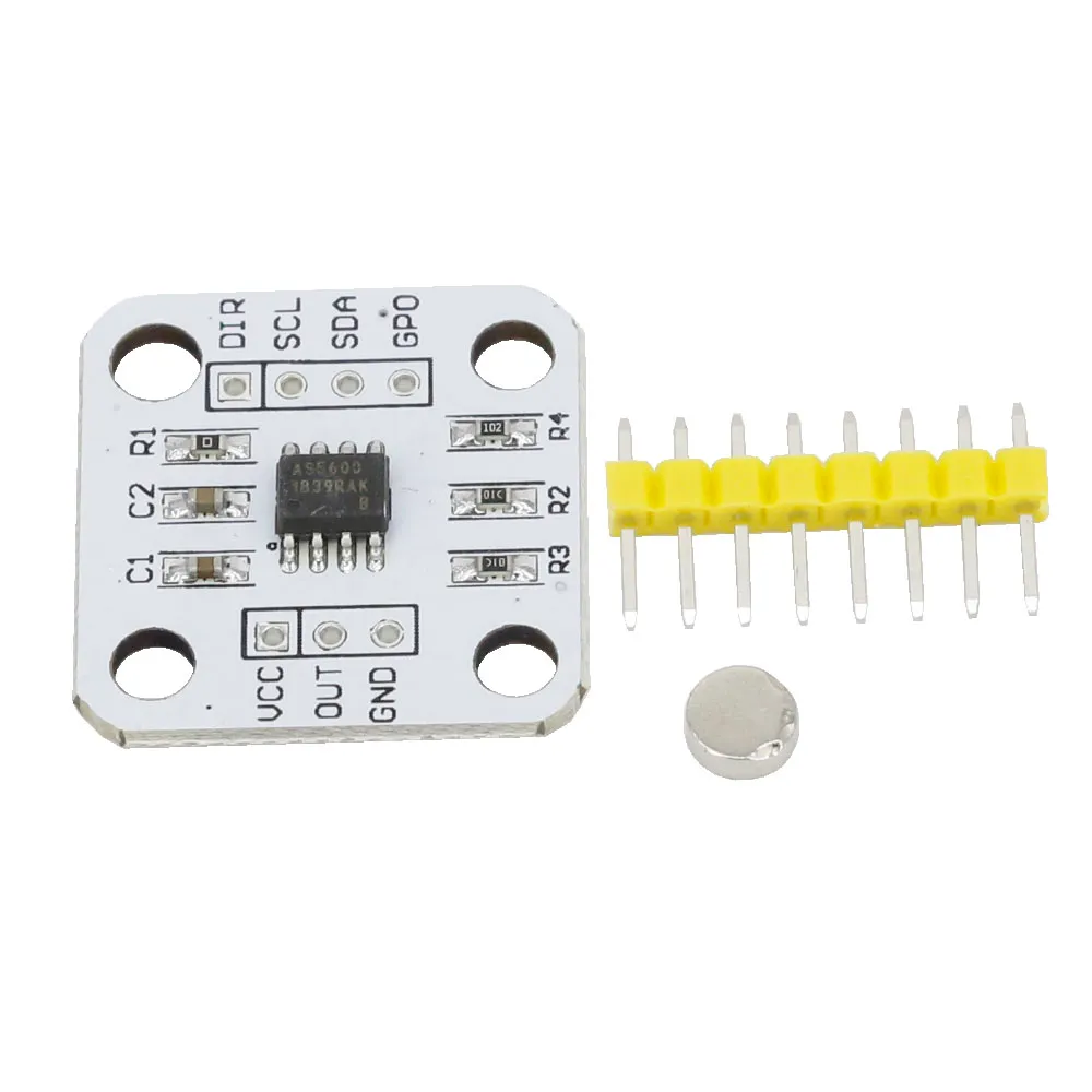 1 st AS5600 Magnetisk kodare Magnetisk Induktionsvinkelmätningssensormodul 12bit Hög precision Skicka magnet