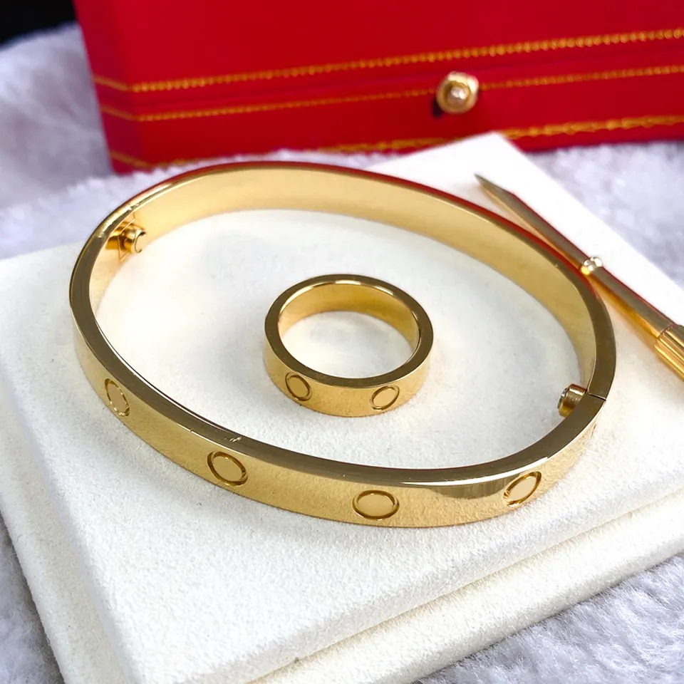 Fashion Luxury Bangle Stainless Steel Charm Brand Jewelry LOVE SCREW  Bracelets for Women