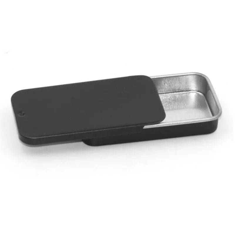 최신 휴대용 블랙 슬라이딩 커버 디자인 드라이 초기 담배 담배 흡연 저장 상자 컨테이너 숨기기 케이스 고품질 홀더 DHL 무료
