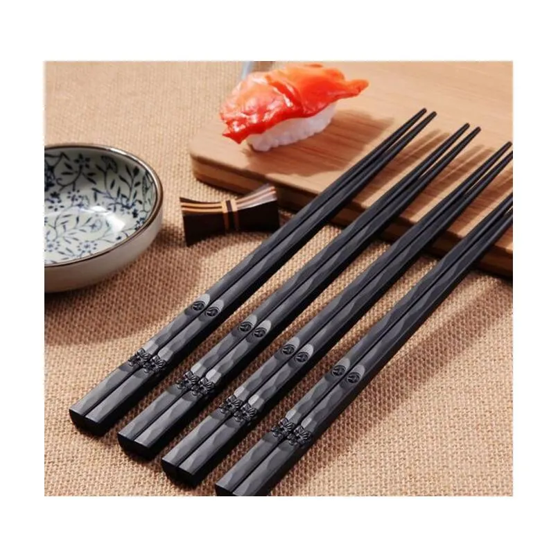 1 Paar japanische Essstäbchen, Legierung, rutschfeste Sushi-Lebensmittelstäbchen, Chop-Sticks, chinesisches Geschenk, Palillos Japoneses, wiederverwendbar wmtmNW sports2010