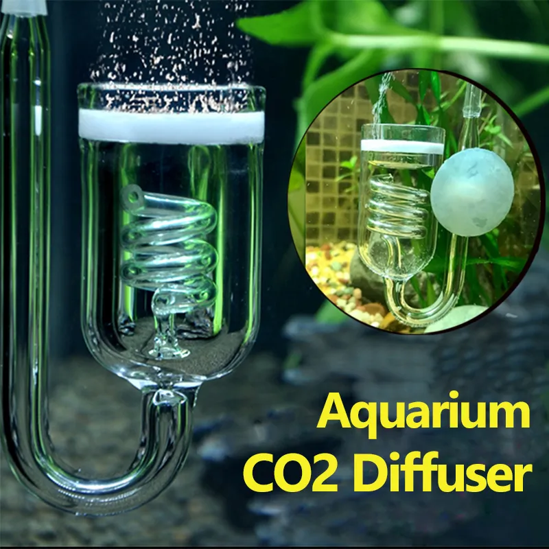 1 PC AQUARIUM CO2 Difusor Difusor Vidro Bubble Atomizer Reator Solenóide Regulador Musgo Para 60 ~ 300L Plantas