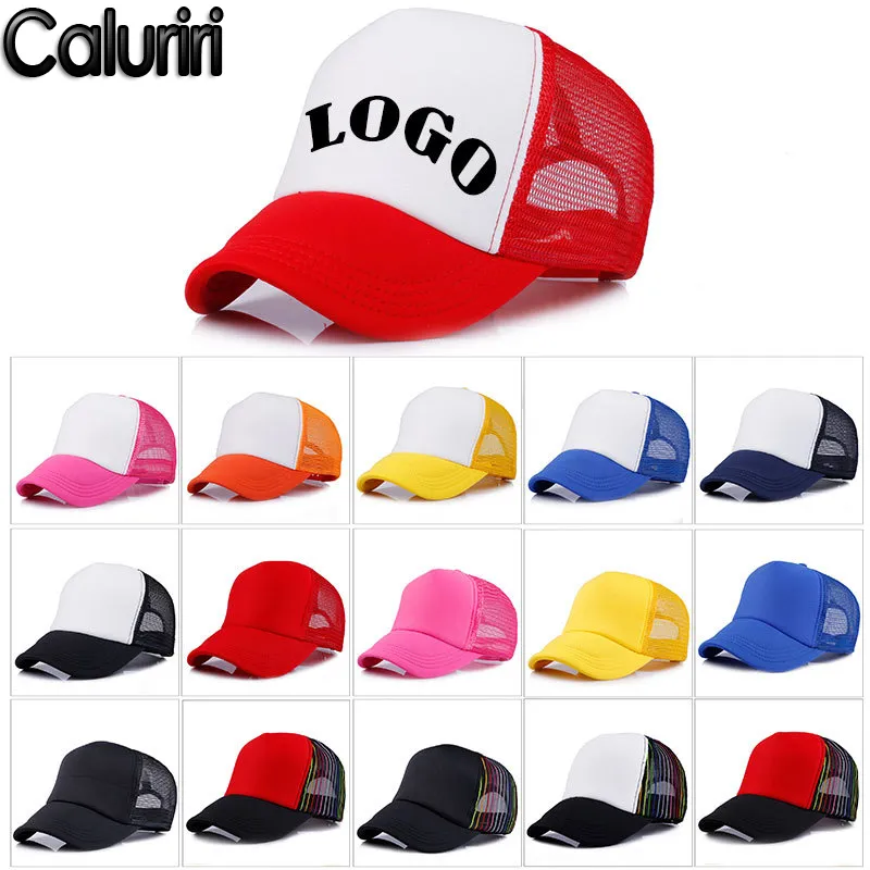 Accept 1 Piece DIY Custom Print 100% Polyester Men Women Baseball Cap Blank Mesh Trucker Hat For Team ZZ-306 J1225