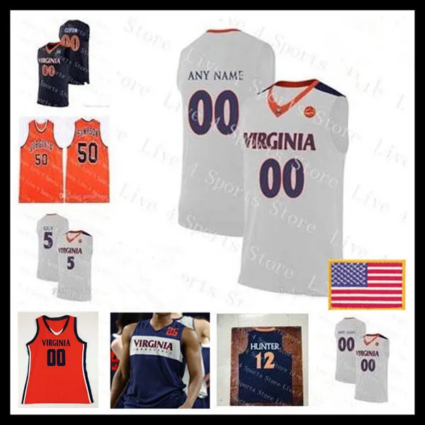 Custom 2021 Virginia Cavalier UVA Basketball Jersey Sam Hauser Jay Huff
