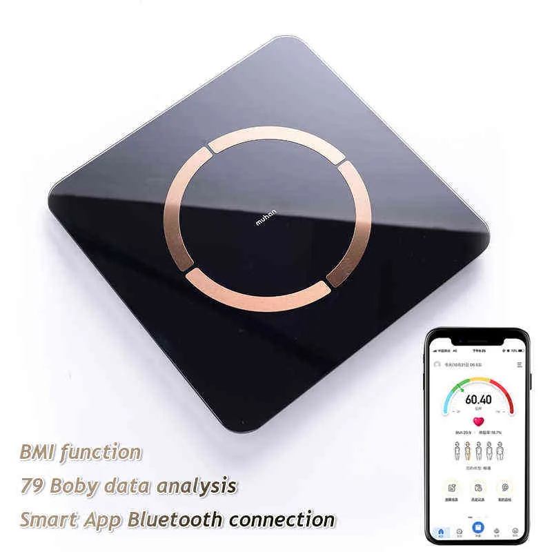 Bilancia da bagno Smart Smart Wireless Digital Bilancia Body Fat Water Balance BIM Composizione Analyzer Connetti Smartphone Bluetooth H1229