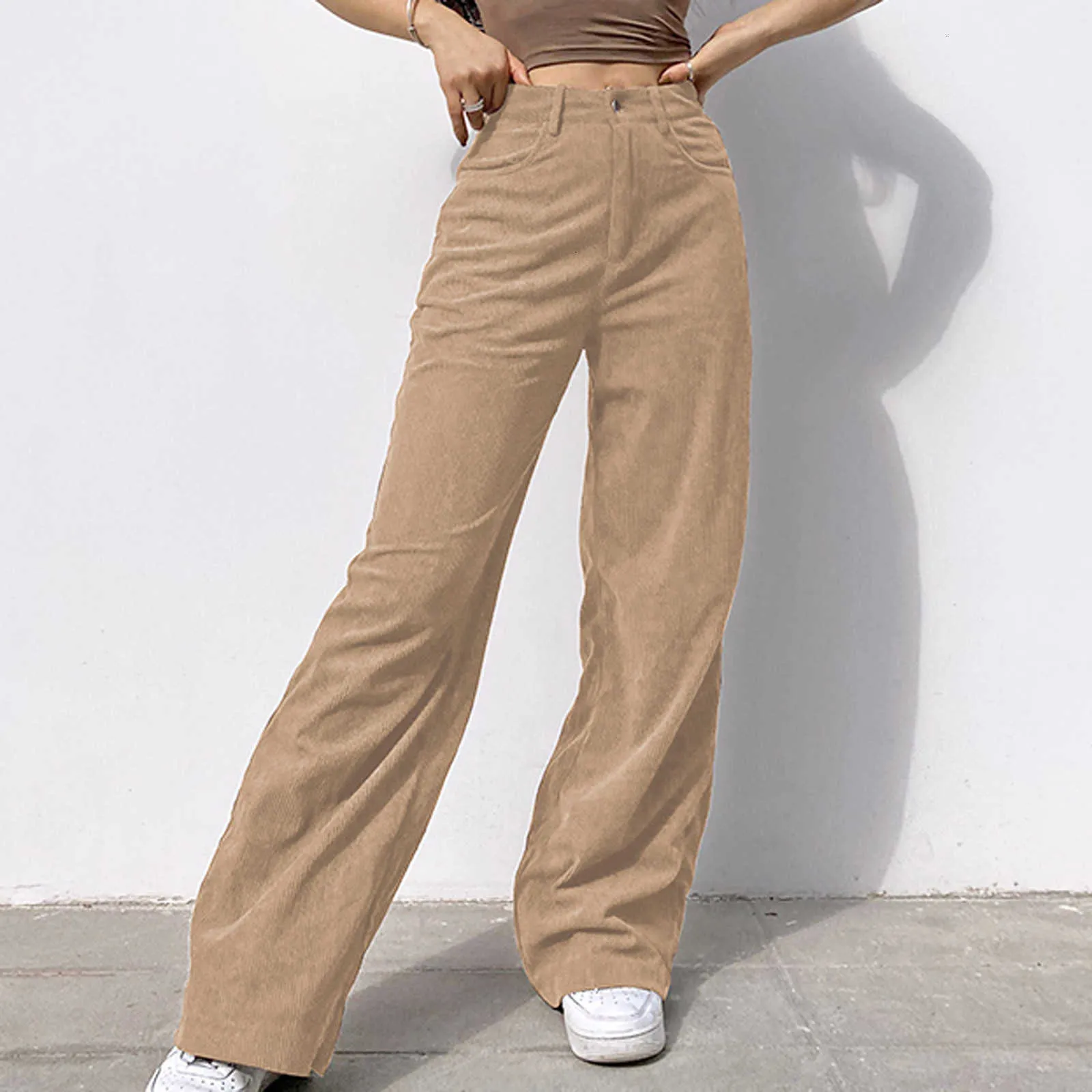 Pantalones marrones top con cadena