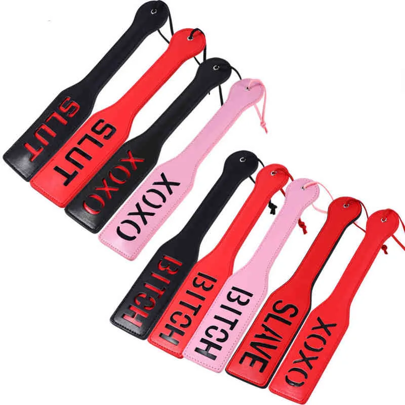 Nxy Sex Adult Toy Game Pu Leather Spanking Paddle Bondage Whips Ass Beat Fetish Whip Jouets Jeux pour Couples Sp0013 1225