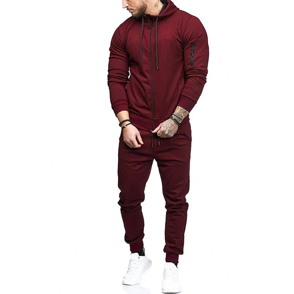 Tracksuit män set sport hoodies byxor 2 bitar sweatsuit män kläder hoodies jacka byxor spår kostym män joggare streetwear lj201126