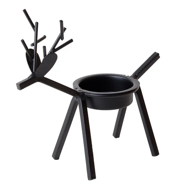 Creative Candle Holders Table Gifts Merry Christmas Decors For Home Xmas Iron Elk Candles Holder