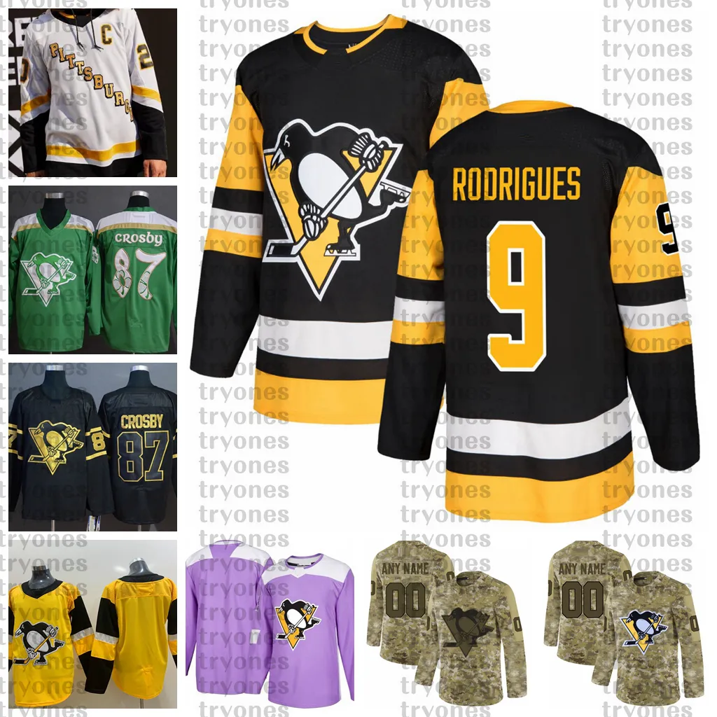 2021 Reverse Retro Customize 9 Evan Rodrigues Pittsburgh Penguins