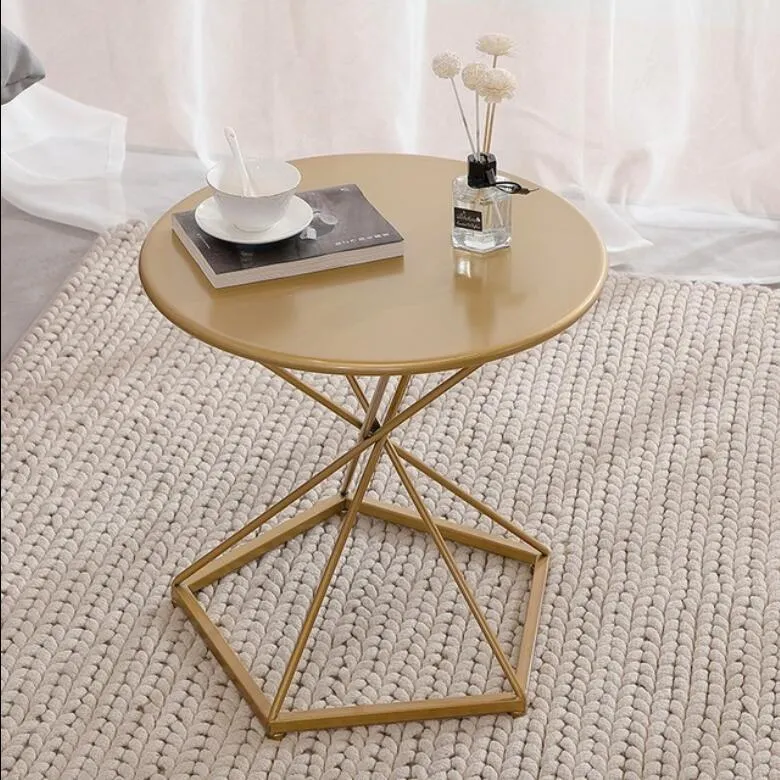 Sofa corner table Small tea table table simple living room iron sofa side corner bedroom leisure small round tables