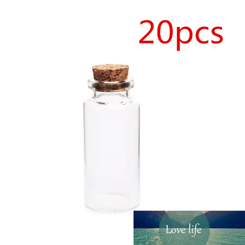 20pcs 27*60MM 20ML bouteilles en verre bocaux d'échantillons vides avec bouchons en liège pour bricolage artisanat décoration-transparent