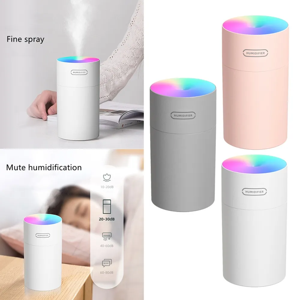 Luchtbevochtiger Mini USB Aroma Diffuser Difusor Mist Cool Maker voor Auto Home With Night Light Lamp Humidificador