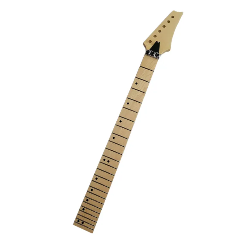 Wooden Maple Electric Guitar Neck With Glossy Finish And Inlay