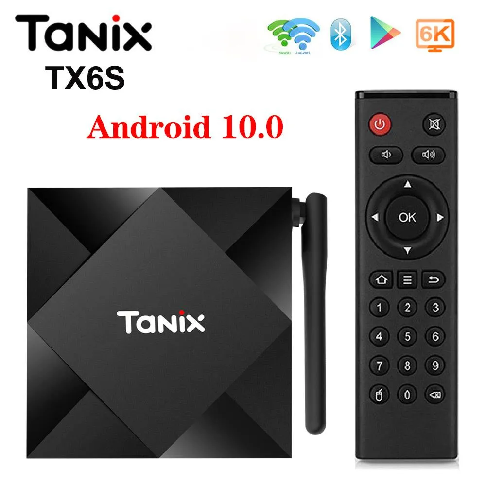 TANIX TX6S TV BOX Android 10 4G 64GB Allwinner H616 Quadcore TVBox H.265 6K 미디어 플레이어 TX6