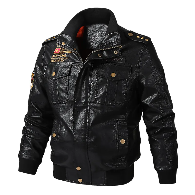 DHgate.com:Mens Leather Bomber Jacket, Autumn Winter