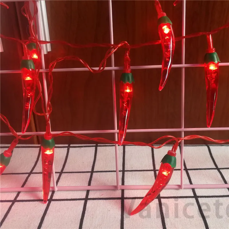 3M 20LED CHILI Строки Строки красный перец Форма Fairy Светодиодная лампа Батарея Батарея Внутренний Открытый Открытый Освещение Рождественский Декор 100 шт. T1i3070