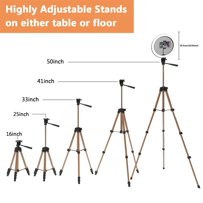 Selfie LED Halka Işık Telefon Tutucu Ile 160 cm Ayarlanabilir Tripod Standı Bluetooth Selfie Telefon için Uzaktan YouTube Makyaj Video Stüdyosu Live