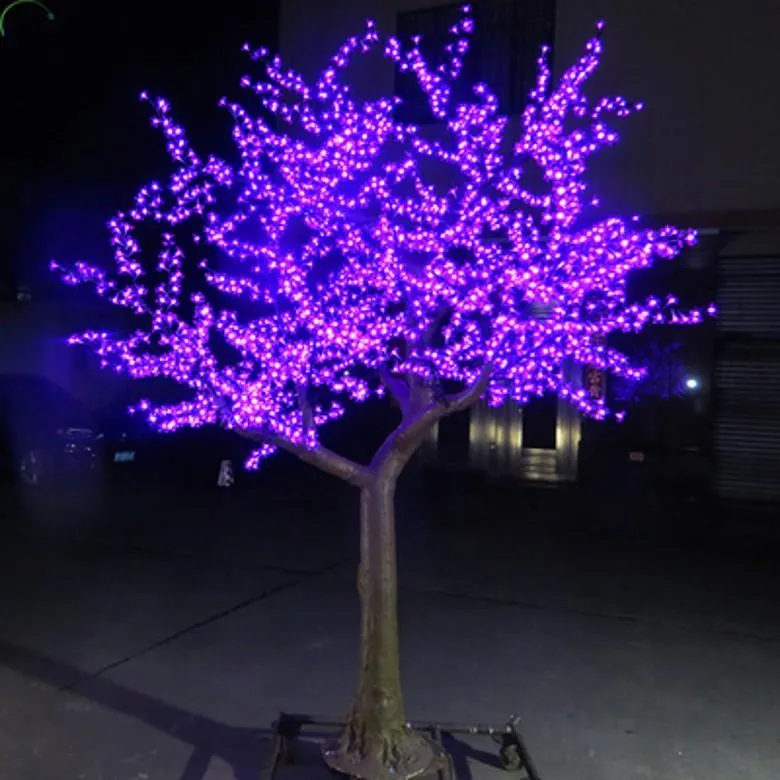 Extérieur LED Artificielle Fleur De Cerisier Arbre Lumière Lampe De Noël 3456pcs Ampoules 3.0m Hauteur 110 / 220VAC Résistant À La Pluie Fée Jardin Décor