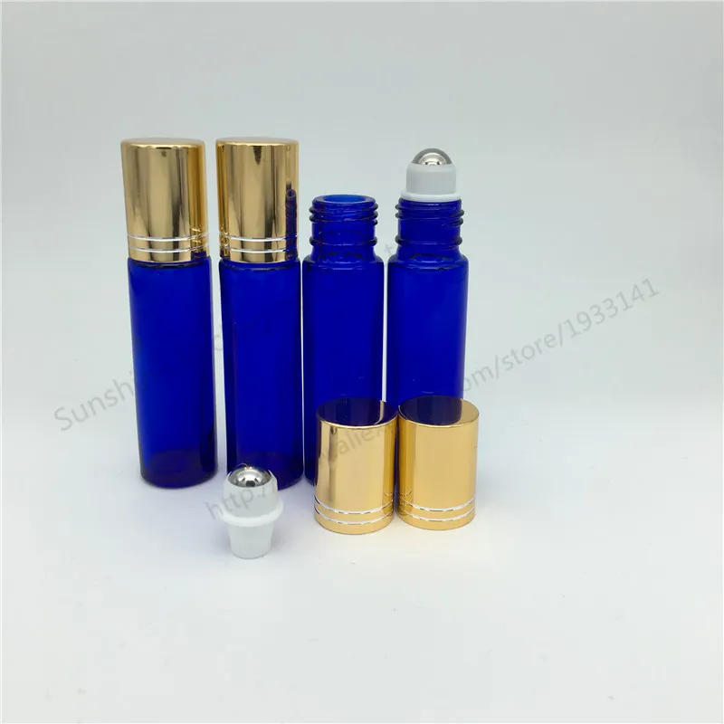 Free-shipping-3-x-10ml-essential-oil-glass-bottle-1-3-oz-blue-glass-roll-on