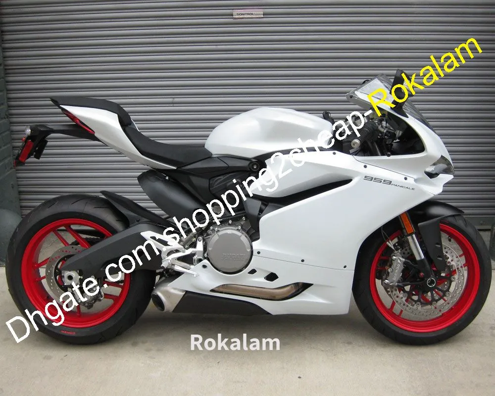 MotoBike Shell For Ducati 959 1299 1299s 2015 2016 2017 لؤلؤة بيضاء ما بعد البيع دراجة نارية دراجة نارية هدية كيت (حقن صب)