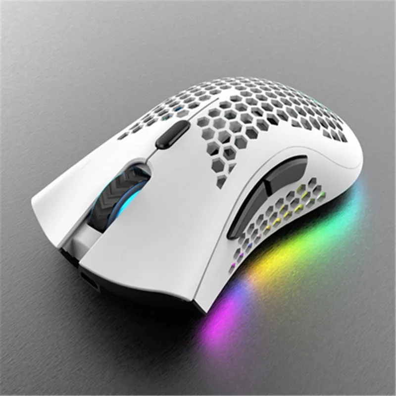 A3 Wireless Hollow-out Gaming Mouse RGB Backlit Light E-Sports Game Mouses Optical Computer Mouse For Laptop PC 5.0