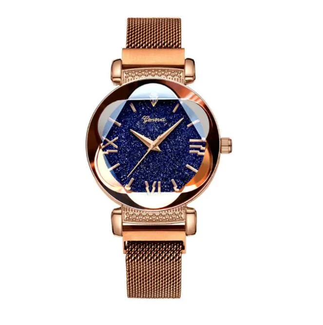 Bling Magneethorloge Voor Dames Paars Sterrenkristal Strass Dames Quartzhorloge, Roségouden Legering Afwerking Van 6,68 € | DHgate