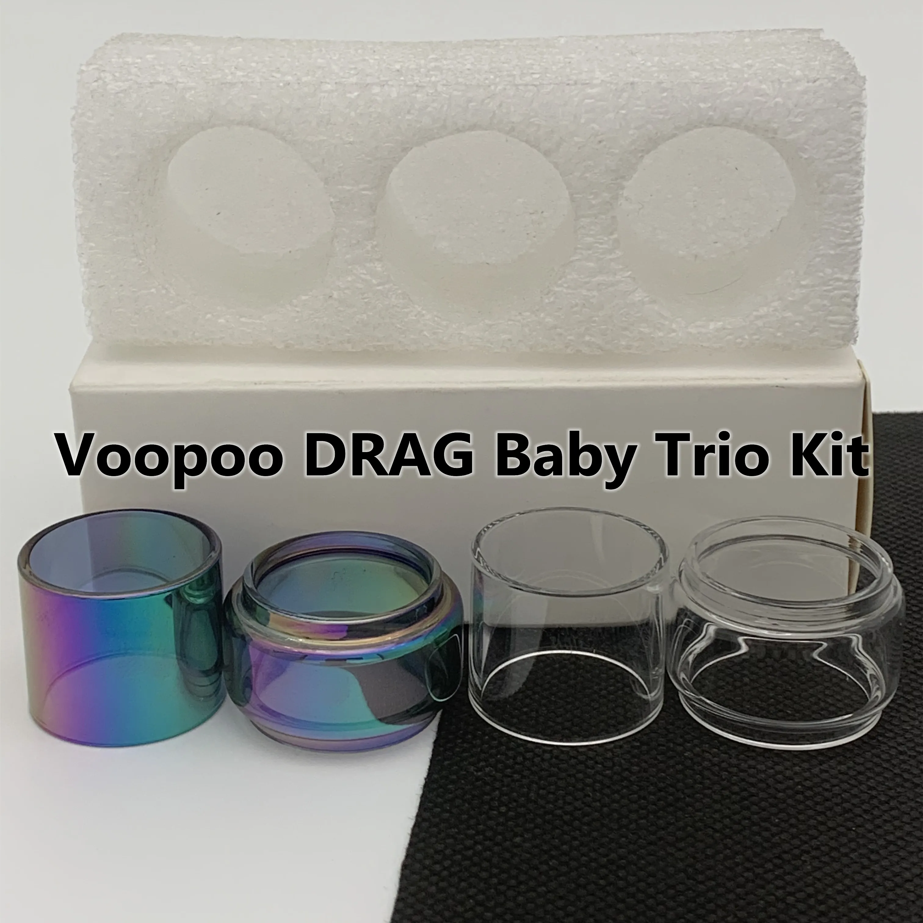 DRAG Baby Trio Kit bag Tubo normale Tubo di vetro di ricambio trasparente da 1,8 ml Dritto Standard classico Confezione al dettaglio da 3 pezzi/scatola