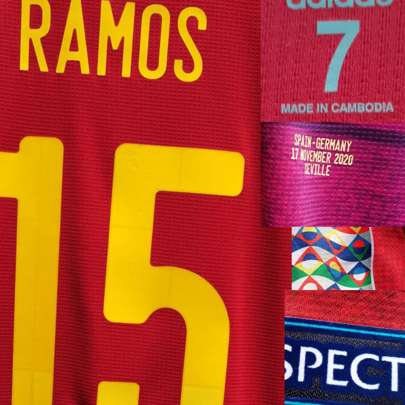 2020 Match Worn Player Issue Ramos Morata American College Football Shirt