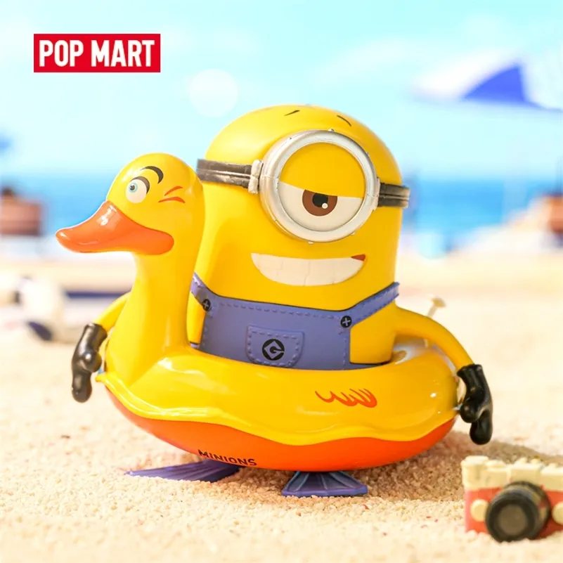 Pop Mart Minions Vakantie Blind Box 1 stuk Despicable Me Action Kawaii Figure Gift Kid Toy LJ200928