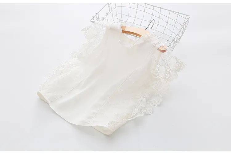 2018 Hot Summer New Design2 3 4 6 8 9 10Years Thin Sweet Cute Solid Color Lace Patchwork Blouse Baby Kids Girls Sleeveless Shirt (12)