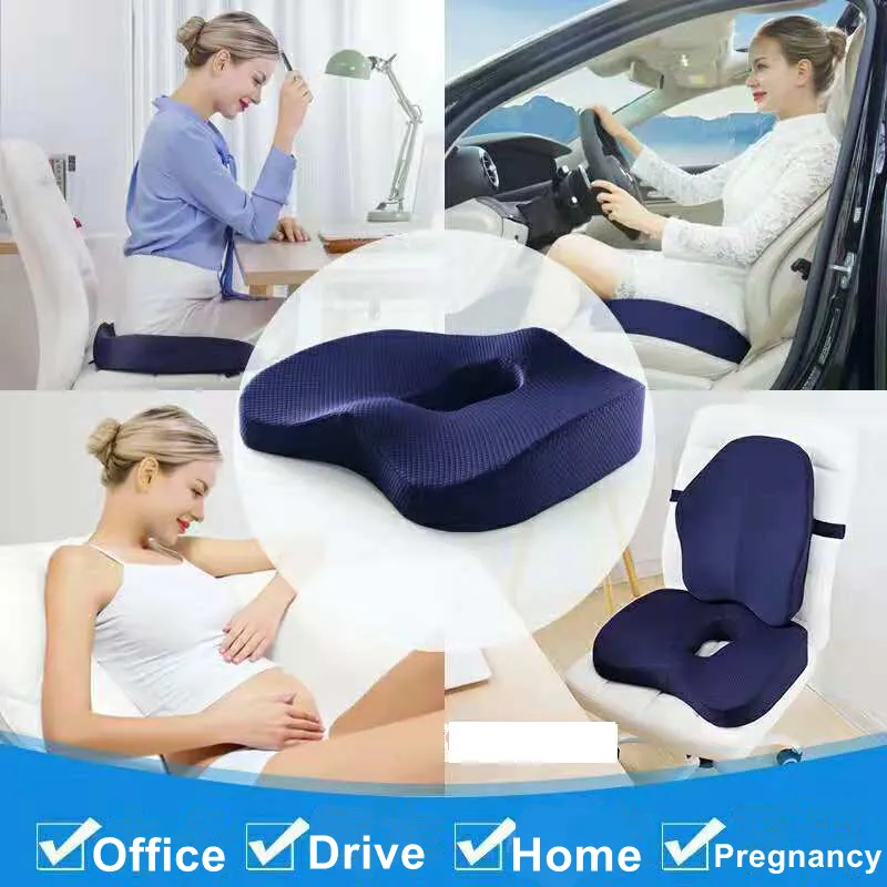 Memory Foam Seat Cushion Orthopedic Pillow Coccyx Office Chair