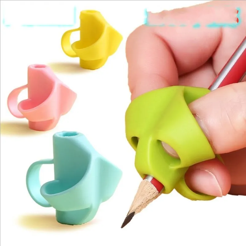 Silicone Pencil Grip School Tillbehör Barn Elev Nyfast Artifact Penhållare Slitstark Skriv Grön Learning Leksaker Hot Sale 0 28XN M2