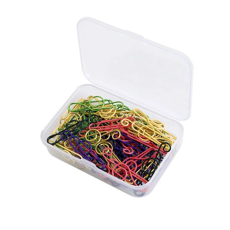 /box Creative Colorful Note Paper Clips Filing Supplies Decorative Music Shape Clip Office Metal Cute Exquisite Stationery Accessories ZJTL0695