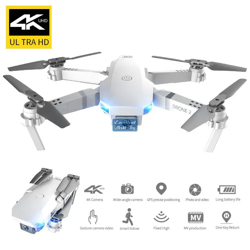 E59 4K Camera WIFI FPV Mini Beginner Drone Toy, Track Flight, Altitude Hold, One Button Return, Gesture Take Photo, Christmas Kid Gift, 3-1