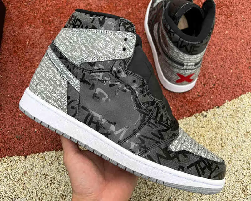 Top Quality Authentic Jumpman 1 HIGH OG Rebellionaire Basketball Shoes Black Grey Treason Sports Outdoor Sneakers Send With Box