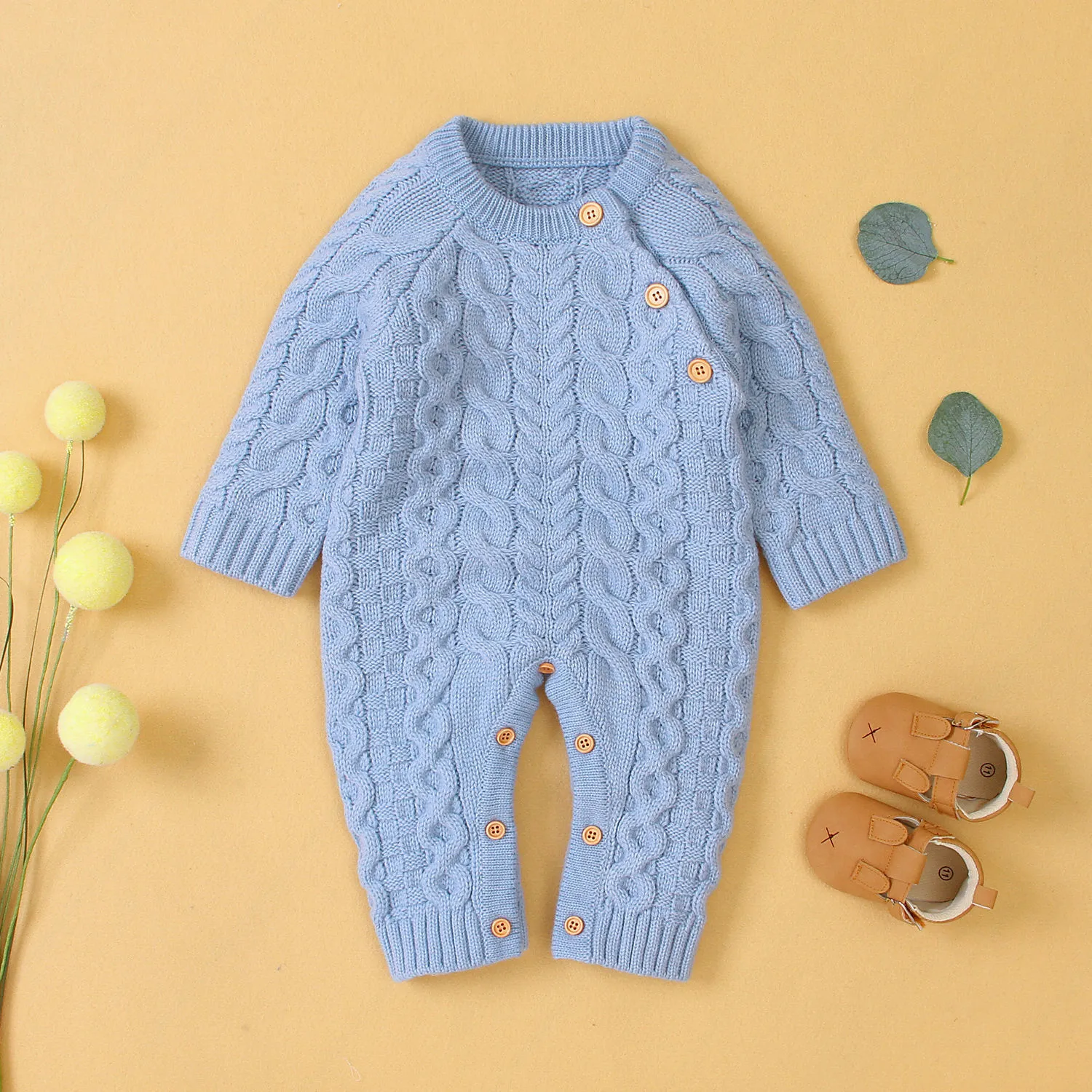 Cute Candy Colored Knitted Newborn Newborn Sweater Romper Jumpsuit For ...