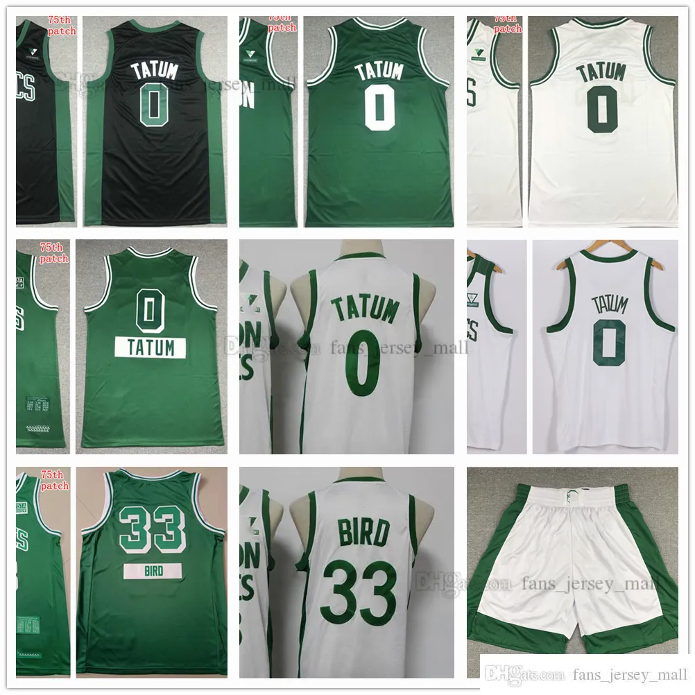 New Basketball Jersey Mens Jayson 0 Tatum Stitched Jersey Men Shorts White Black Green